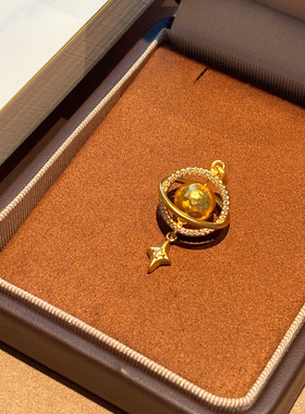 千夕 足金999小行星黄金吊坠情侣情人节生日礼物送女友