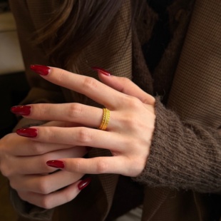 千夕足金999腰缠万贯戒指黄金戒指可爱女款情人节生日礼物送女友