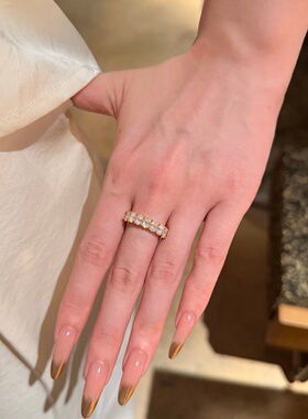 千夕足金9995D鸽子蛋排戒黄金戒指女款送女友七夕情人节生日礼物