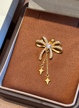 千夕 足金999流苏蝴蝶结黄金吊坠女款情人节七夕生日礼物送女友