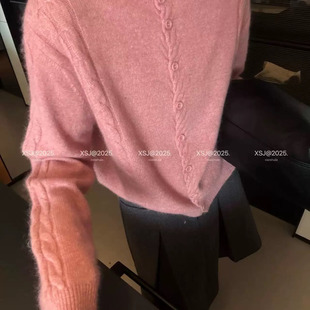 3608【立领多扣麻花开衫】秋季新款宽松毛衣外穿女士气质上衣