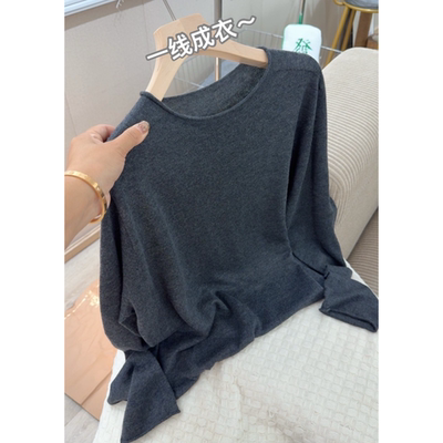 3344【一线成衣卷边针织衫】巨百搭秋季新款女士薄款上衣