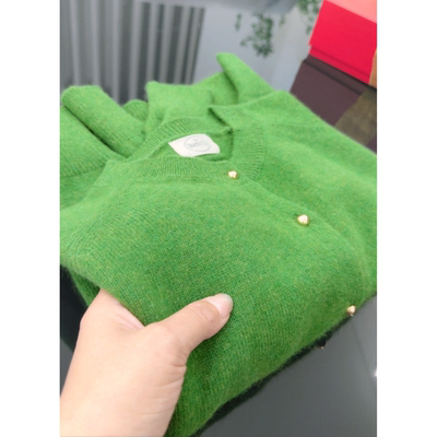 3706【温柔软糯小金豆开衫】秋季新款气质毛衣女士宽松针织上衣