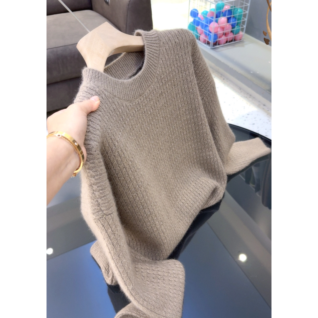 2353【全身小麻花毛衣】秋冬新款韩版宽松外穿女士红色针织衫