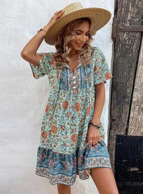 Bohemian Flowy Dress 碎花宽松波西米亚裙