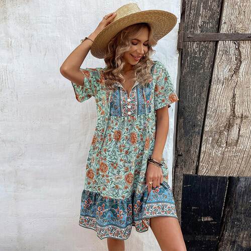 Bohemian Flowy Dress 碎花宽松波西米亚裙