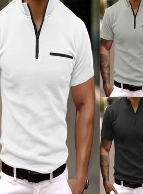 Men's Polo Shirt 拉链口袋运动马球衫