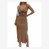 Tied Hollow Side 系带镂空侧开衩长裙 Split Dress