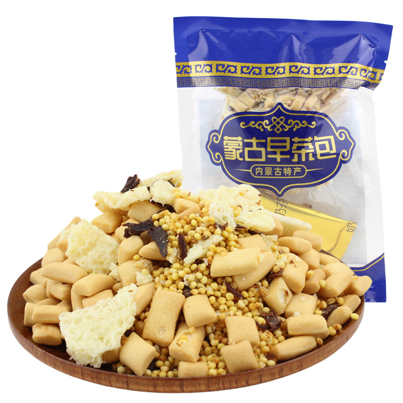 蒙古早茶包165克奶茶黄油果条炒米奶皮子奶豆腐牛肉干组合冲饮