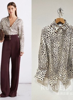 意大利正品代购Marella 26春夏 MLLSALVE 女休闲通勤圆点印花衬衫