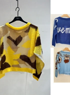 意大利正品代购 iblues 25秋冬DONNOLA 女士休闲马海毛混纺针织衫