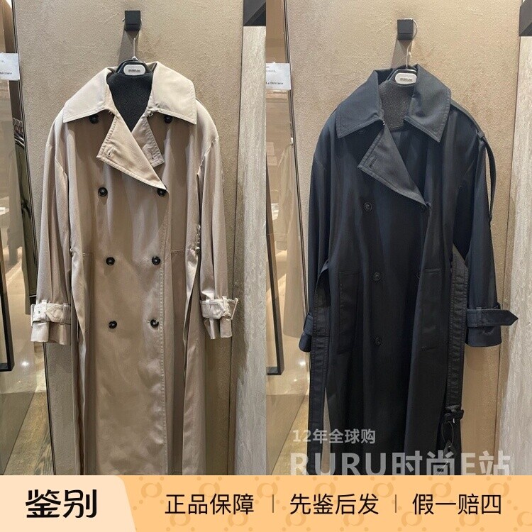 意大利正品代购Sportmax 26春夏SPXGOCCE 女通勤侧面开叉长款风衣