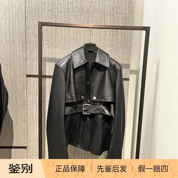 意大利正品代购Sportmax 26春夏SPSTENZONE 女时尚腰带皮衣两件套