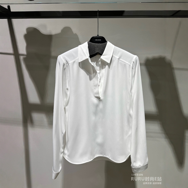 意大利正品代购iblues 25春夏 VERBENA 女士通勤百搭纯色长袖衬衫