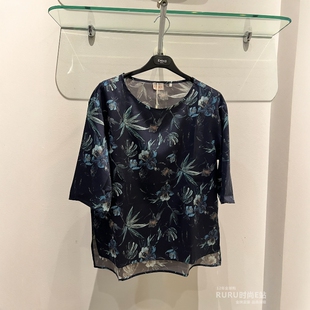 意大利正品代购Marella EMME 26春夏EMMABANO 女优雅印花短袖上衣