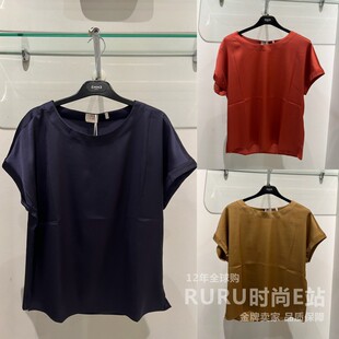 意大利正品代购Marella EMME 26春夏 EMMRAMO 女通勤纯色短袖上衣