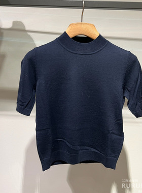 意大利正品代购 iblues 25秋冬 SCHIZZO 女士简约羊毛短袖针织衫