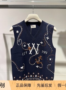 Maxmara套头休闲V领针织马甲