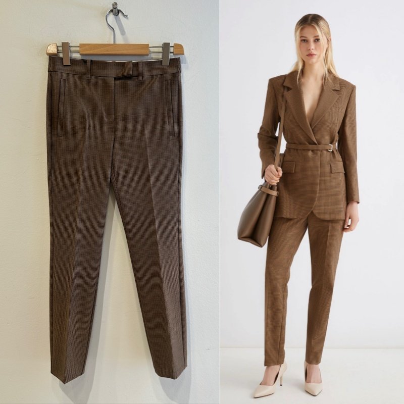 Marella自然腰通勤休闲裤