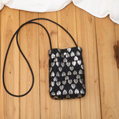 小森爱心放手机包女迷你斜挎包日通勤韩风百搭轻便小随身布袋小包