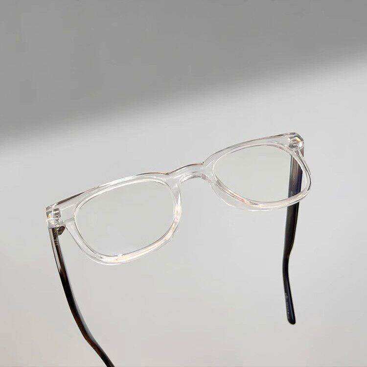 INSH书呆子小心机联名款透明渐变方框素颜眼镜女防蓝光平光镜