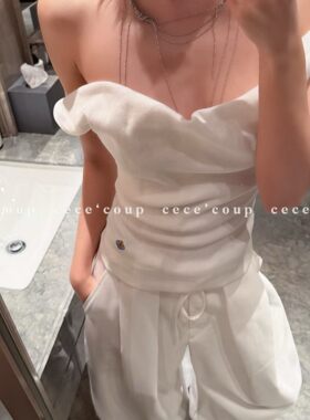 INSH 敲上镜！03/28 新品 26FW 白色荡领无袖针织吊带背心女