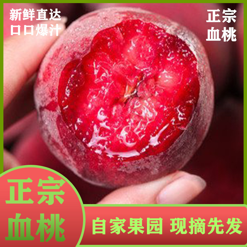 血桃5斤桃子新鲜水果现摘现发红心桃子脆甜毛桃整箱应季水蜜桃子
