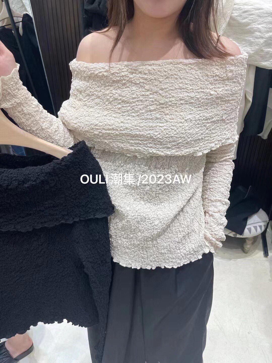 长袖通勤褶皱女时尚上衣