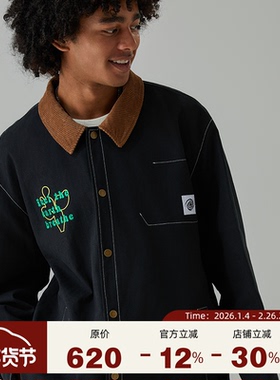 ROUND TWO 美国Wild Growth 秋季仙人掌撞色拼接百搭复古夹克外套