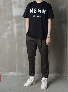 MEANSWHILE 日本男士小众百搭通勤日常宽松抽褶休闲裤锥形长裤