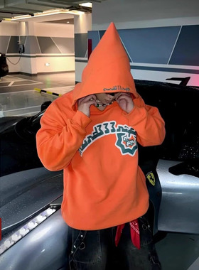 MURD333R.FM 美国春季街头嘻哈ins创意印花后插袋连帽卫衣帽衫