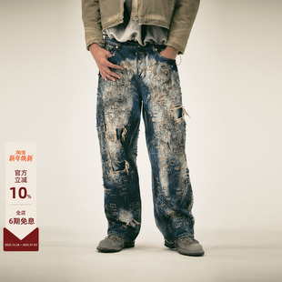 街头重水洗破洞牛仔裤 THUG 25FW 韩国先锋品牌 CLUB