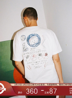 POLAR 25SS 瑞典滑板经典LOGO涂鸦图案印花设计短袖T恤男女同款