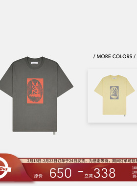 PEACEMAKER OAMC® 25秋冬 军事风时装宽松复古艺术印花短袖T恤