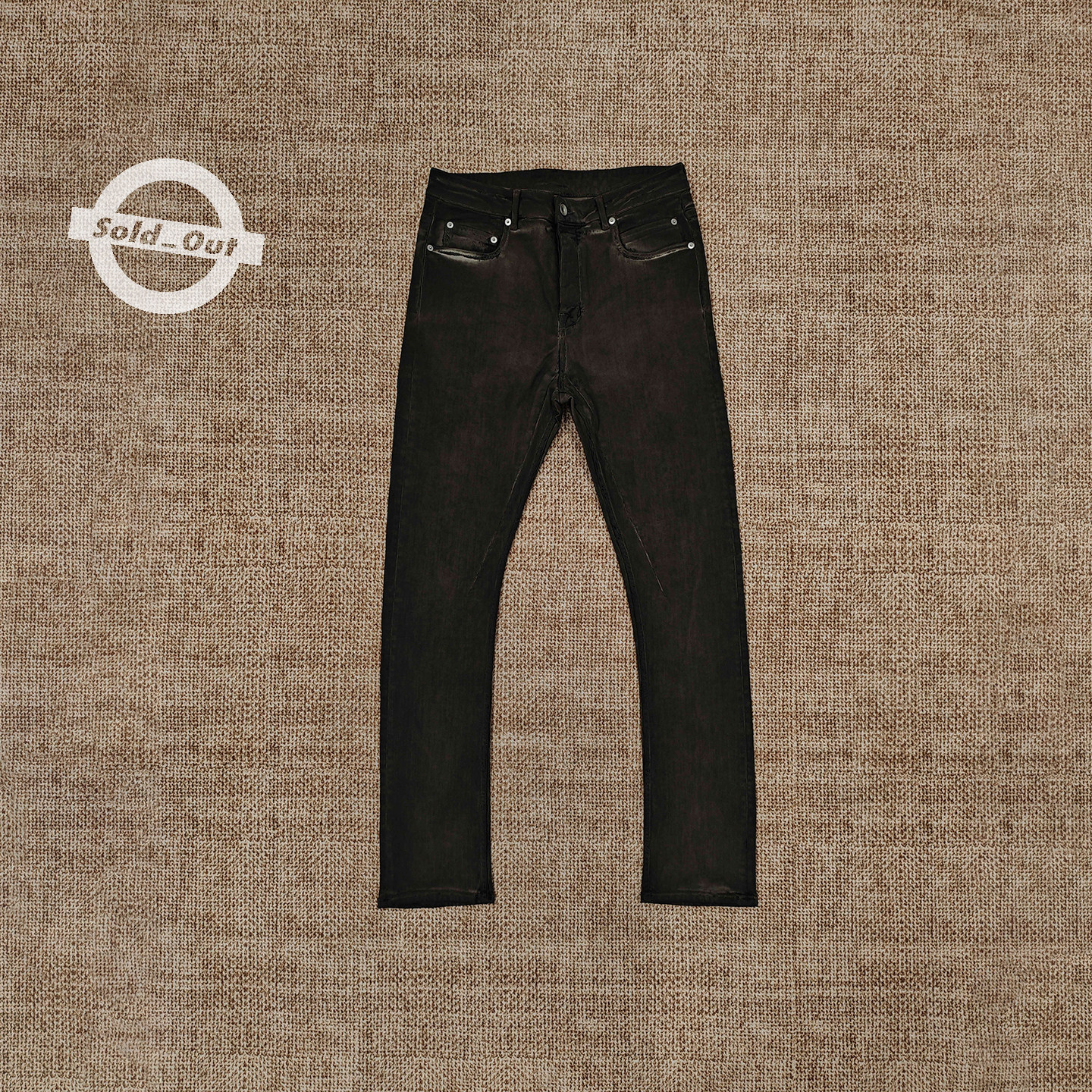 【正品现货】RICK OWENS RO 26FW 意大利水洗底特律剪裁牛仔长裤