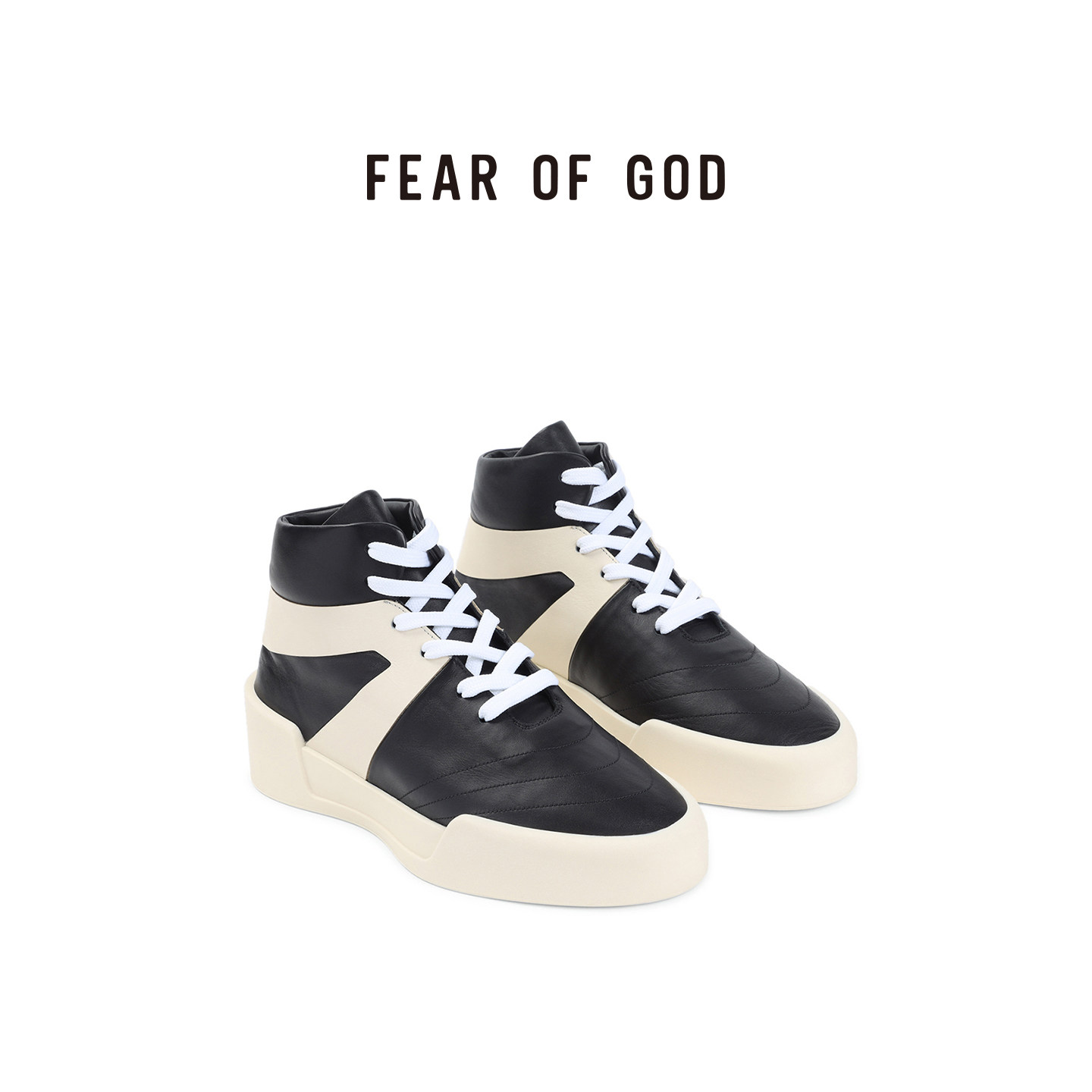 Fear of God FOG  小牛皮橡胶底高帮圆头运动鞋
