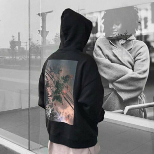 Essentials God 花卉加绒卫衣美式 潮牌男女通款 Fear 套头帽衫