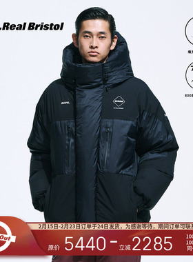 F.C.Real Bristol  复古日潮足球俱乐部拼接700蓬90绒连帽羽绒服