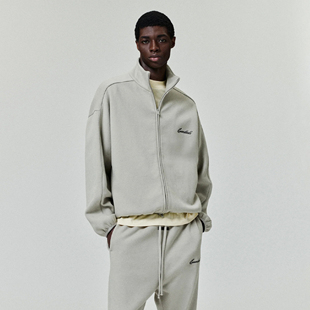 小LOGO字母刺绣立领开衫 Fear Essentials God 卫衣男抓绒外套