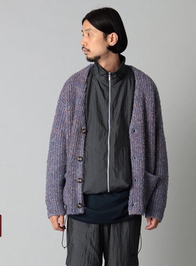 International Galley BEAMS  混纺彩色细节针织开衫厚实毛衣