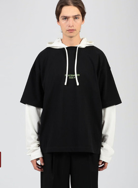 PEACEMAKER 25FW 军事风时装Dynamo印花假两件连帽长袖T恤