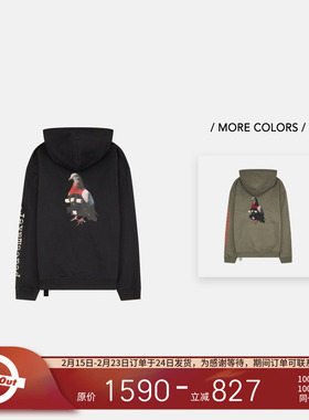 PEACEMAKER OAMC® 25秋冬 时装和平鸽印花宽松连帽卫衣