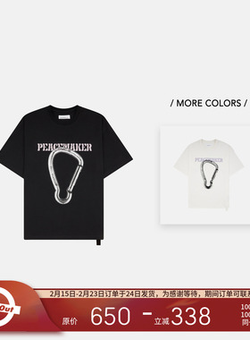 PEACEMAKER OAMC® 25秋冬 军事风时装宽松登山扣主题印花短袖T恤