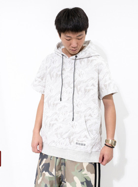 MOSTLY HEARD RARELY SEEN MHRS 连帽印花潮流短袖T恤男女同款