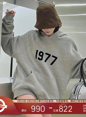 Fear Of God Essentials 1977数字印花连帽卫衣男女同款套头帽衫