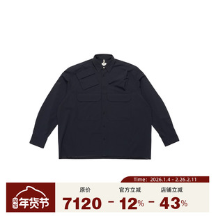 OAMC 25SS 意大利品牌纯色百搭日常多口袋宽松翻领长袖衬衫衬衣