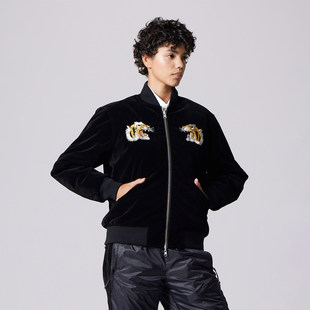 TAION 25秋冬新品 日本特制款刺绣图案绒毛双面穿羽绒服夹克外套