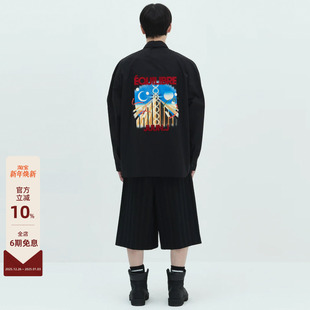 25FW 衬衫 秋季 百搭logo印花设计宽松日常休闲翻领长袖 男士 Juun.J