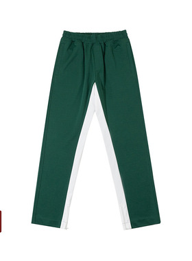 OVERFLOW 春季百搭开衩拼接撞色直筒垂感美式休闲裤长裤