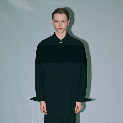 OAMC意大利产拼接羊毛长袖衬衫